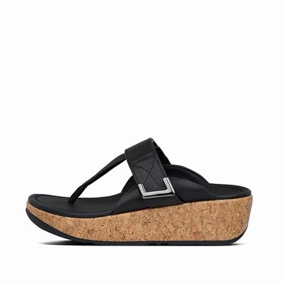 Fitflop Remi Adjustable Leather - Sandalen Damen - Schwarz (RUQ073214)